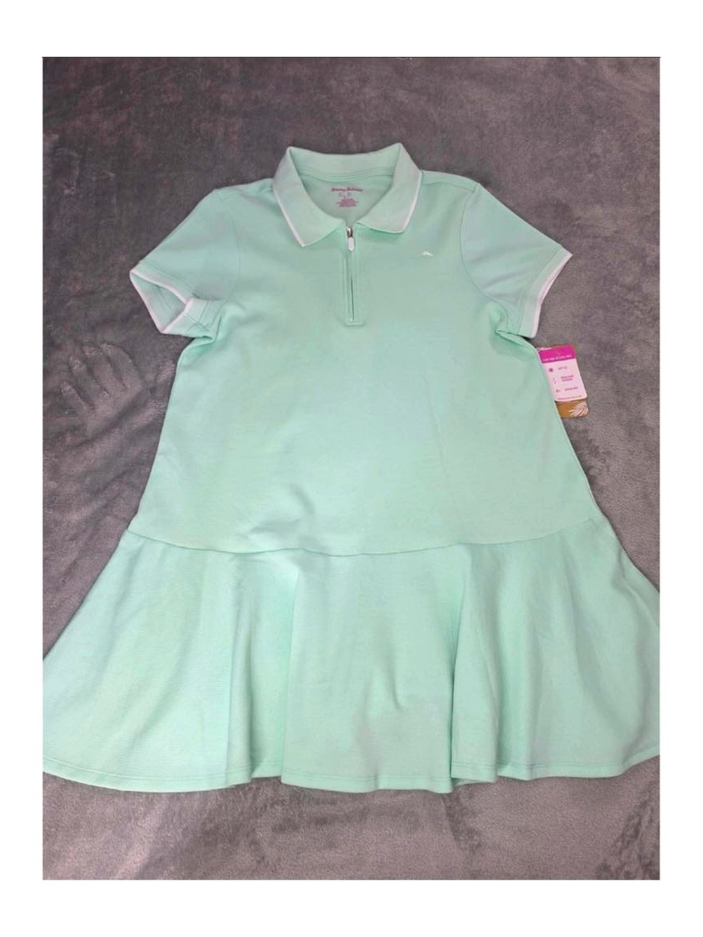 Active Life Mint Green Polo Dress with White Trim